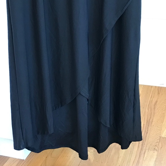 LILY By FIRMIANA Maxi Dress Black Sleeveless Hi Low Women’s Plus Size 24W 4X - Picture 4 of 16